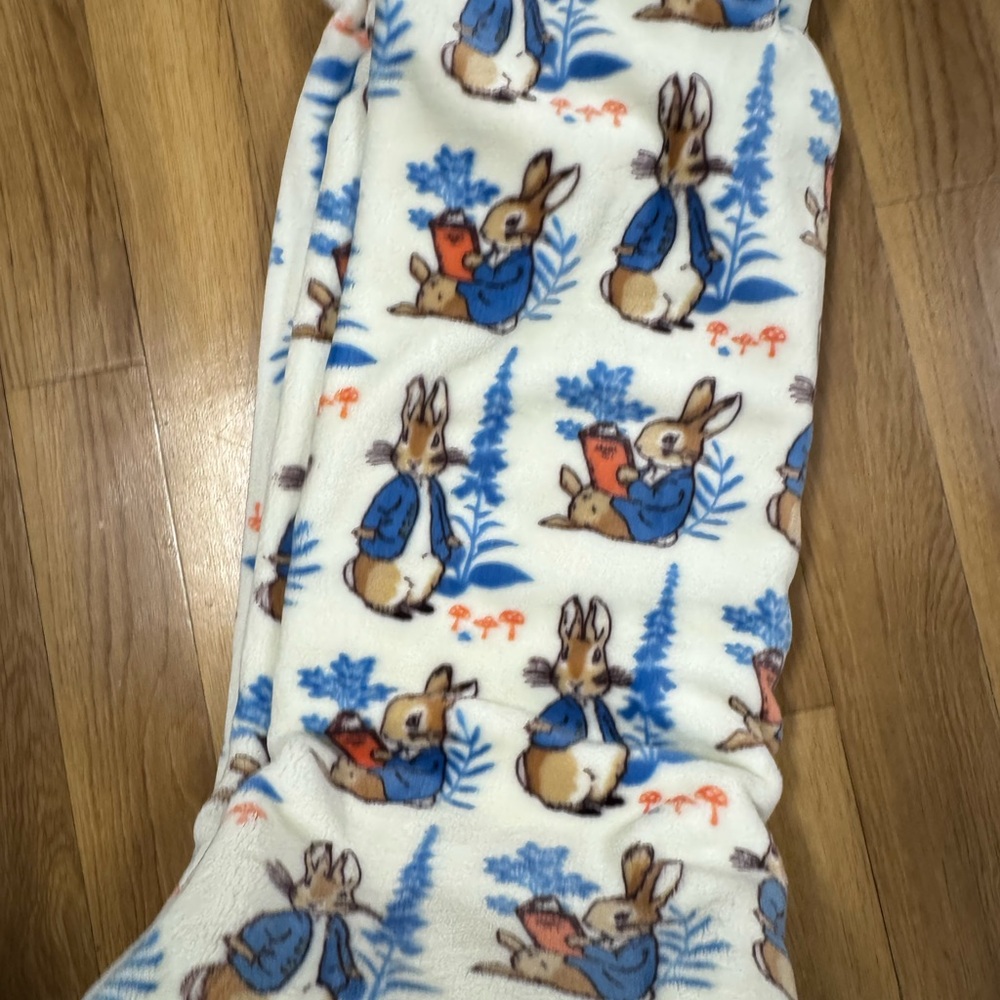 Easter White and Blue Bunny Blanket 60x70